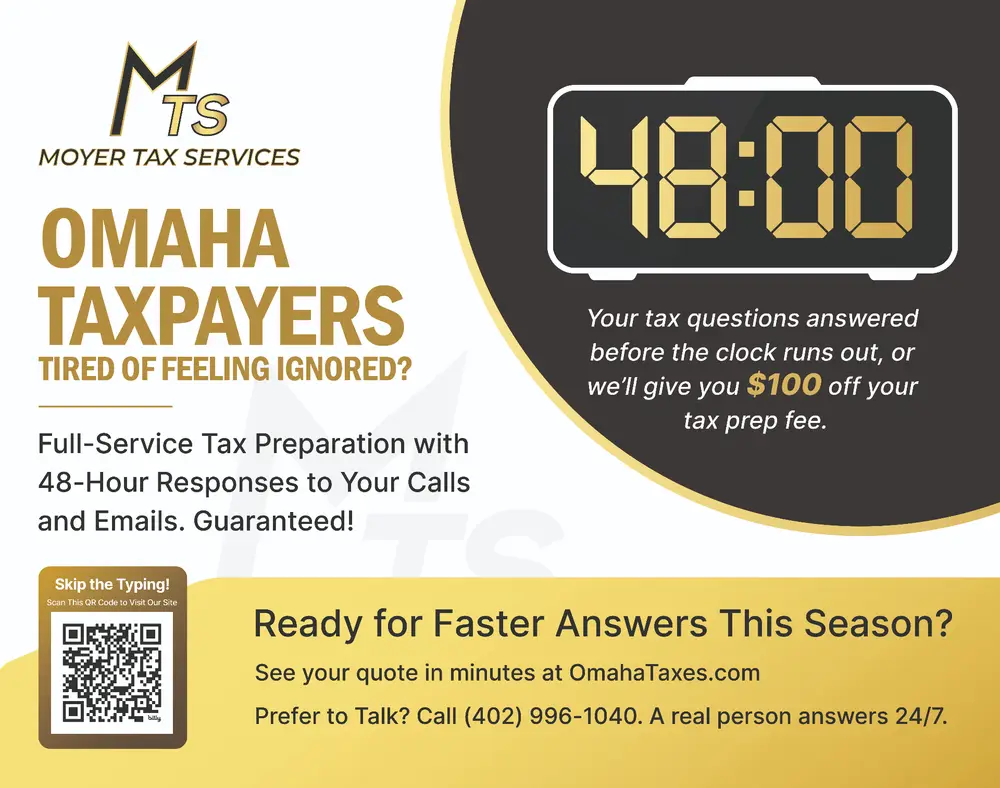 48-hour response guarantee mailer front