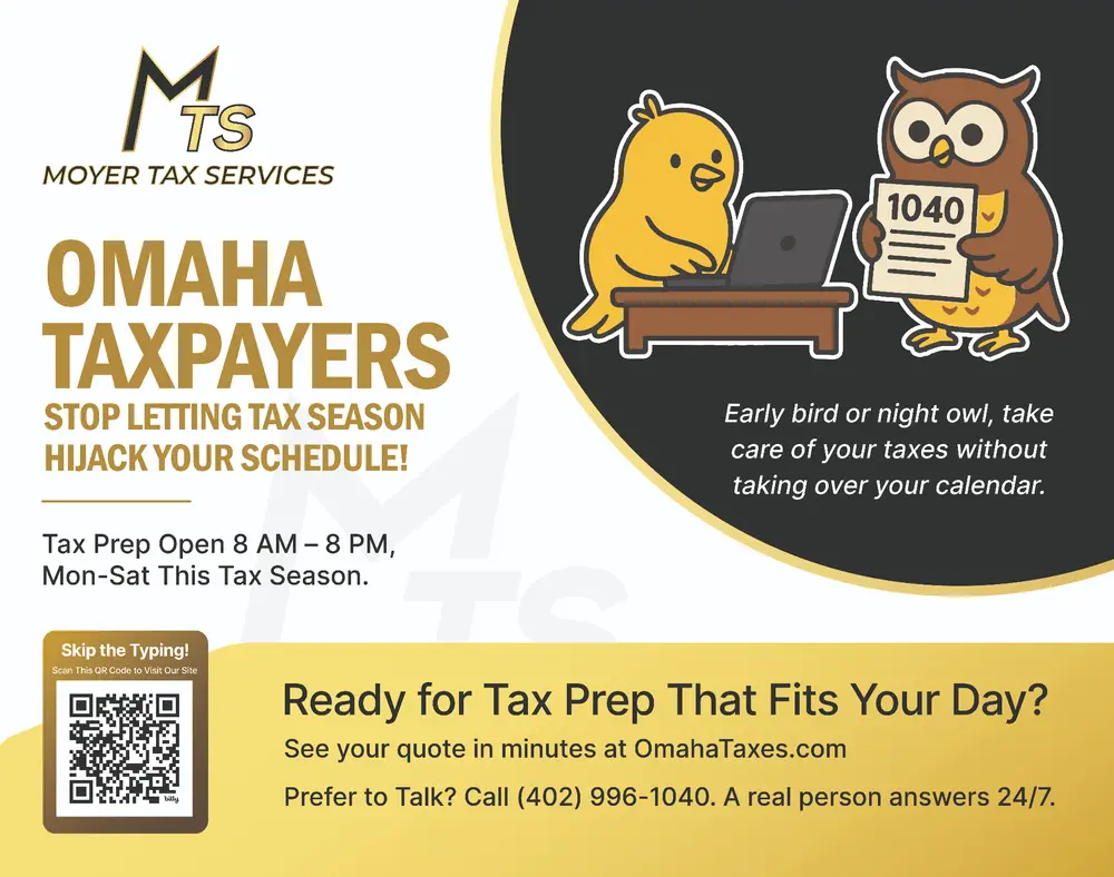 Early birds and night owls mailer front